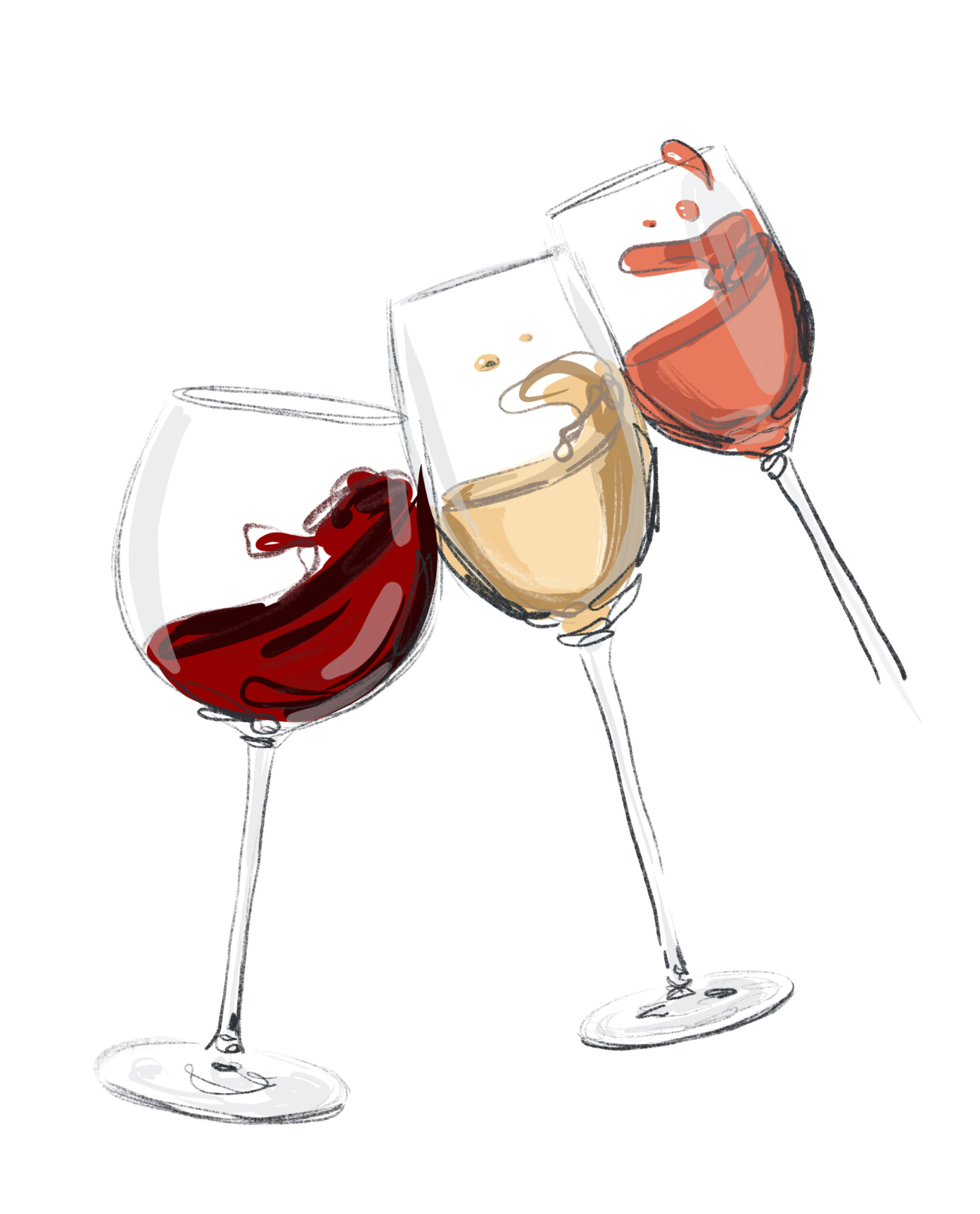 Wine and Food Illustration by Silvana Mariani