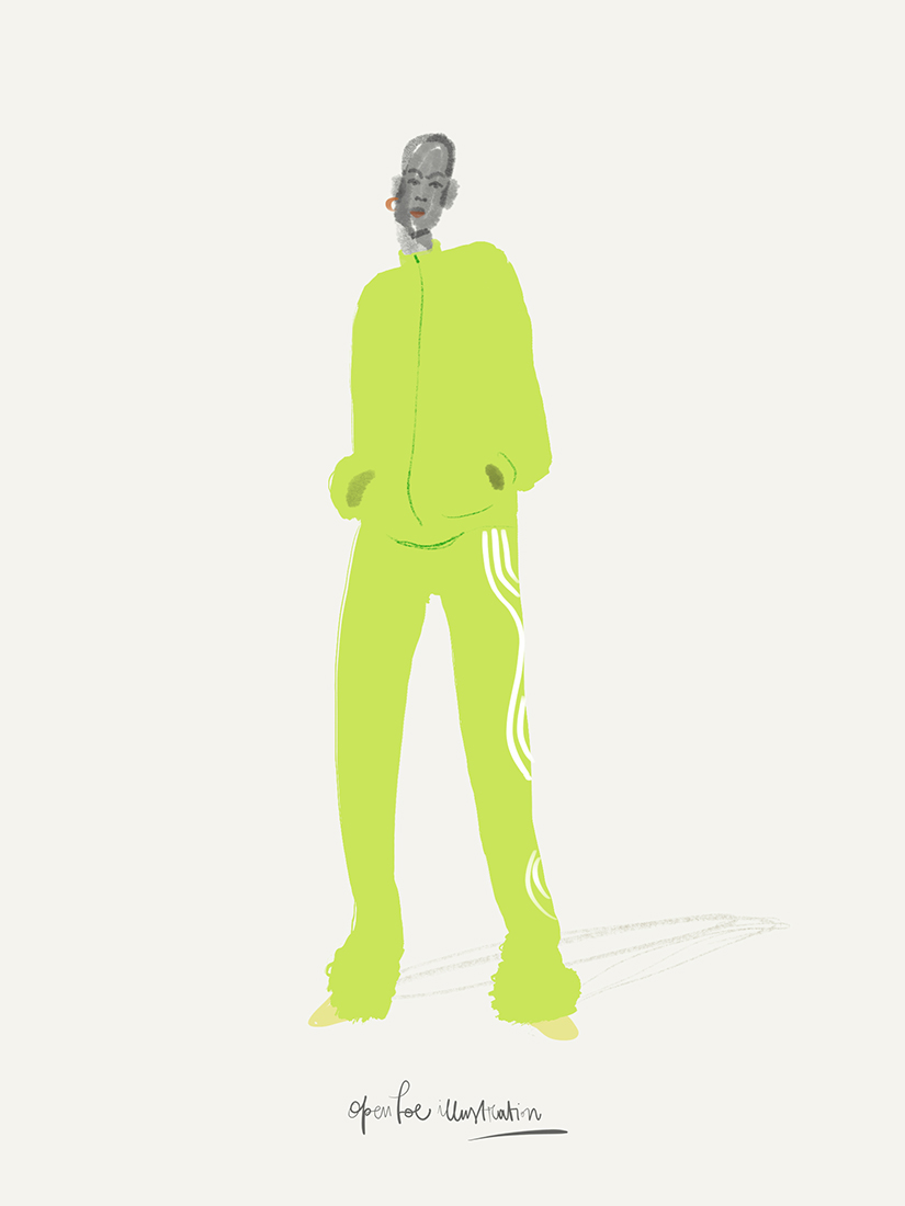 Acid green suit - art print