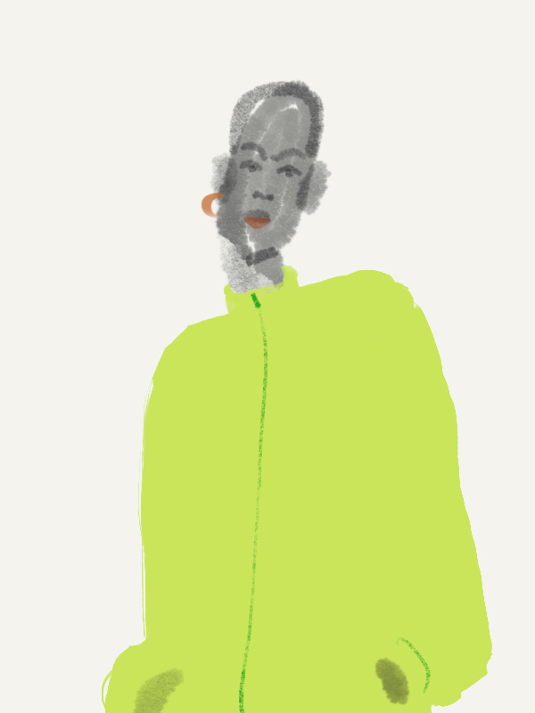 Acid green suit - detail