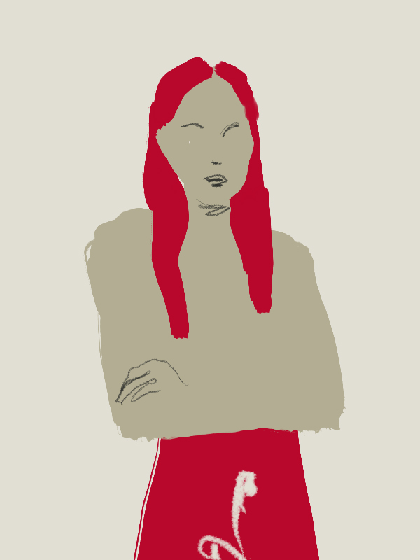 Red skirt - detail