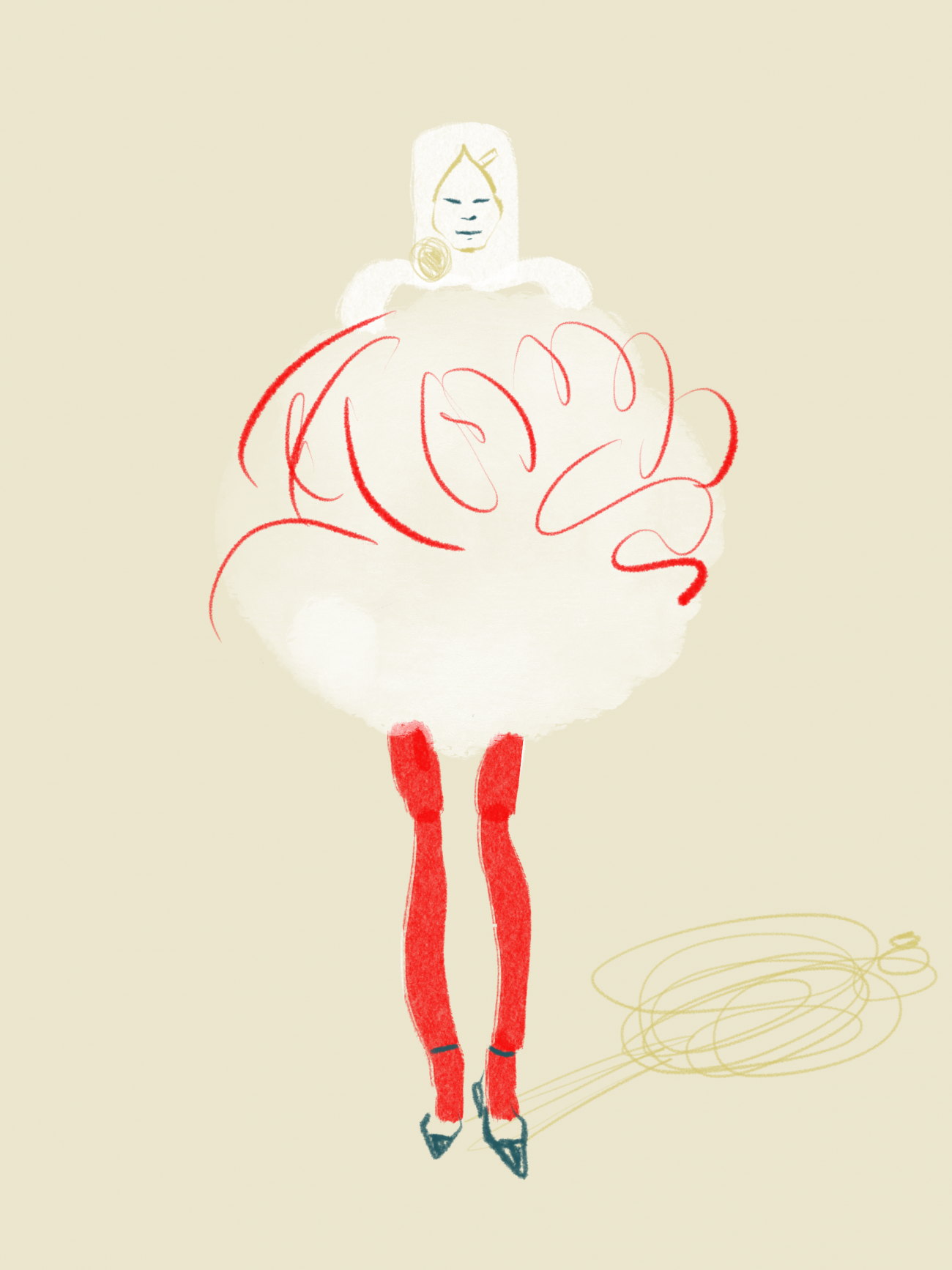 White ball dress, Fashion Illustration by Silvana Mariani