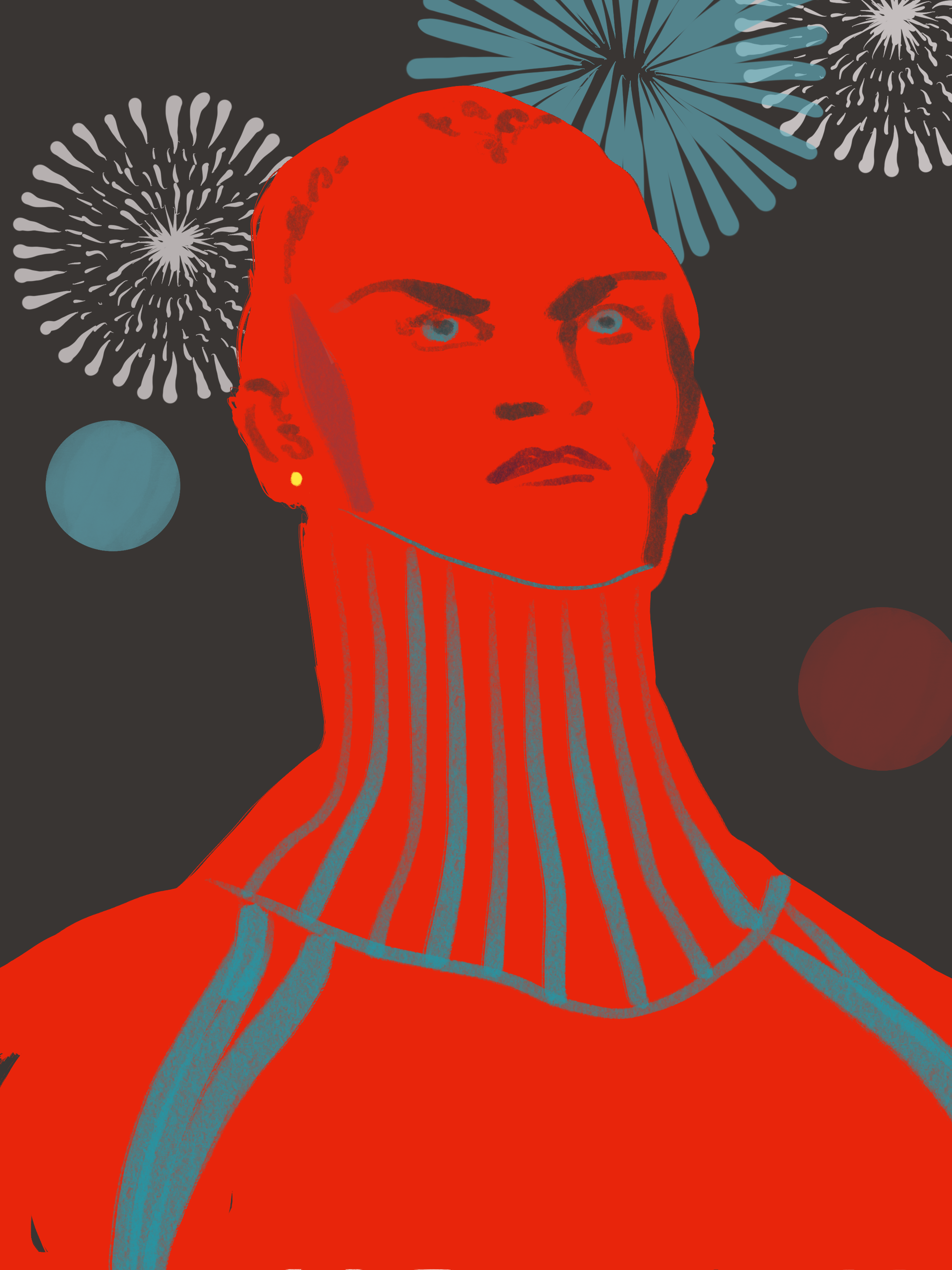 Man 2022 New Year Eve, fashion illustration by Silvana Mariani