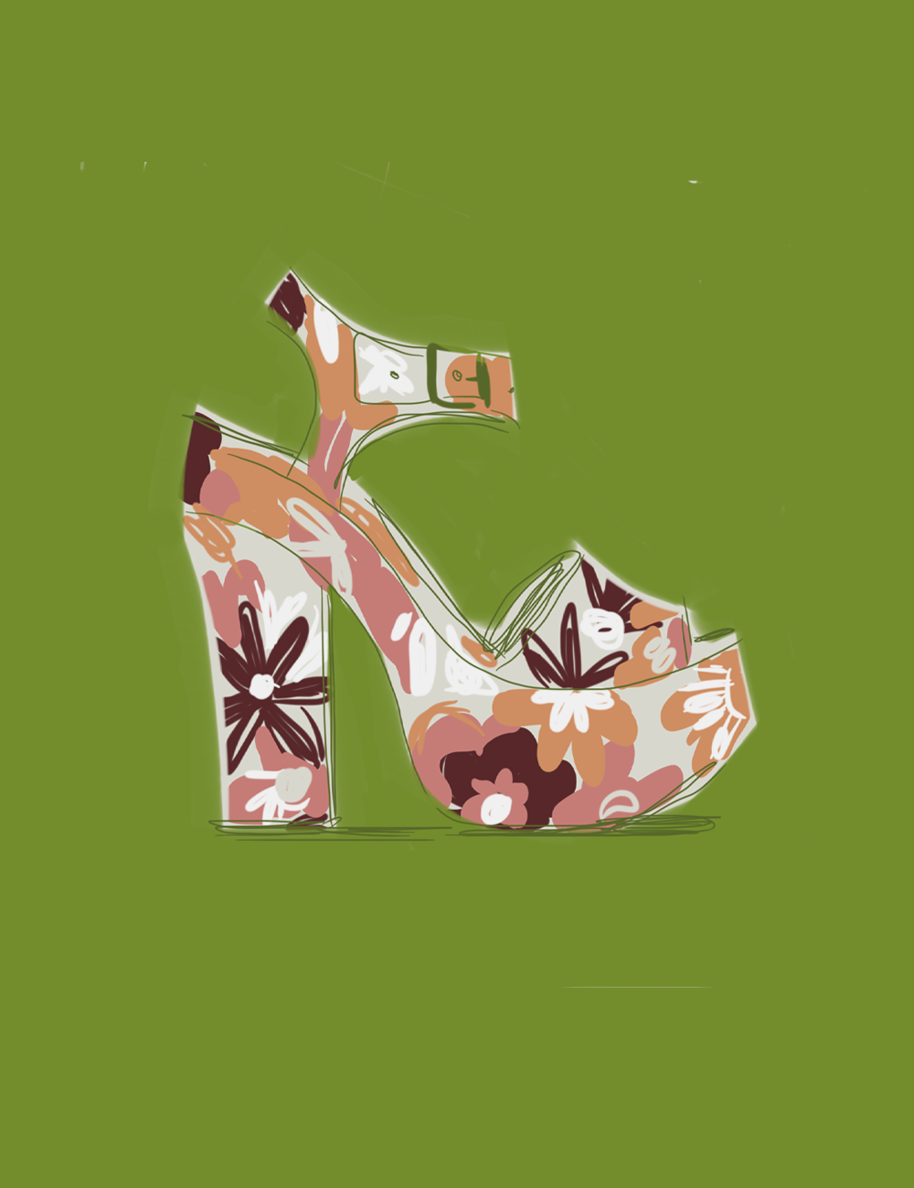 Sunday Market Poster | Open Toe Illustration