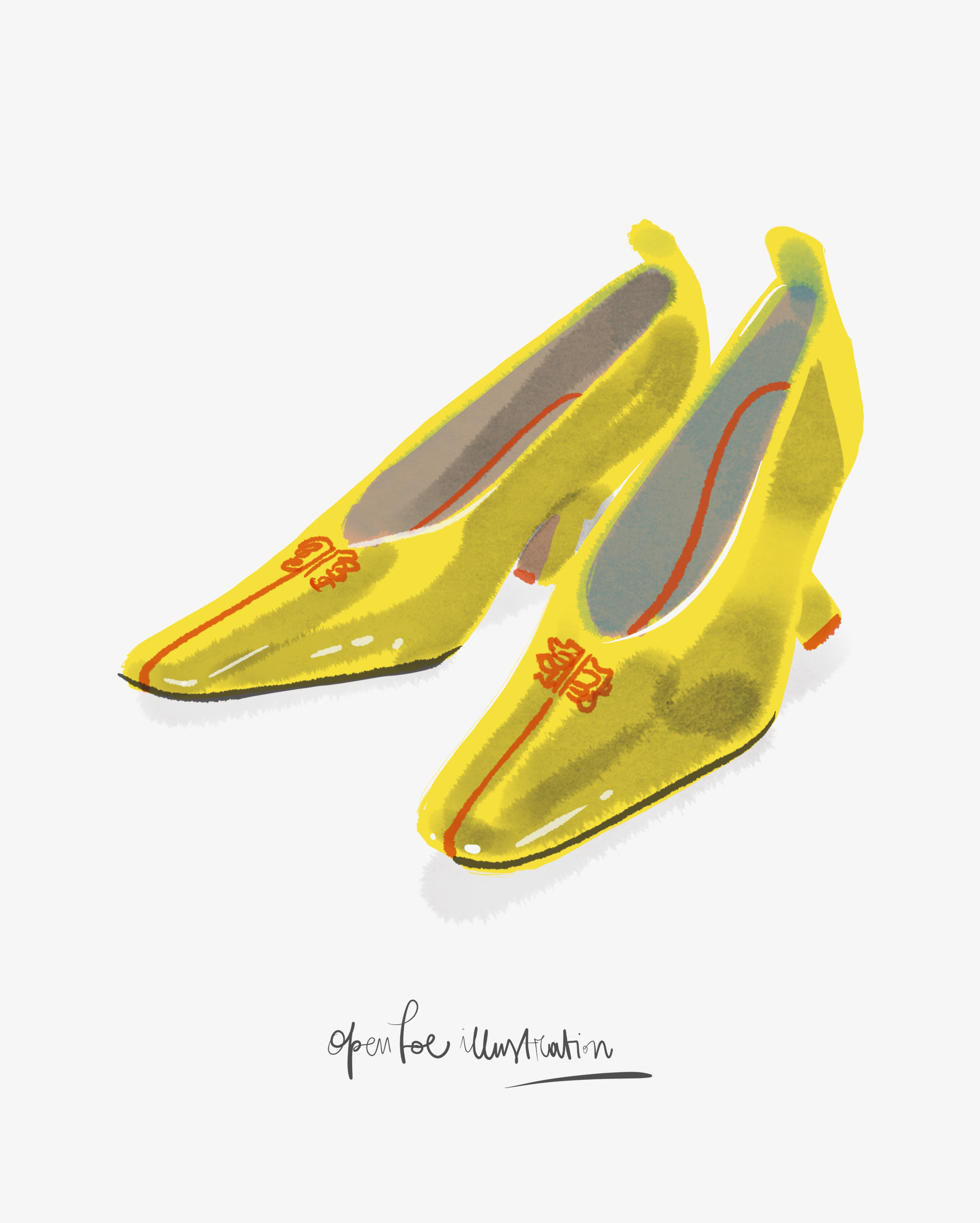 Shoes still life illustration by Silvana Mariani