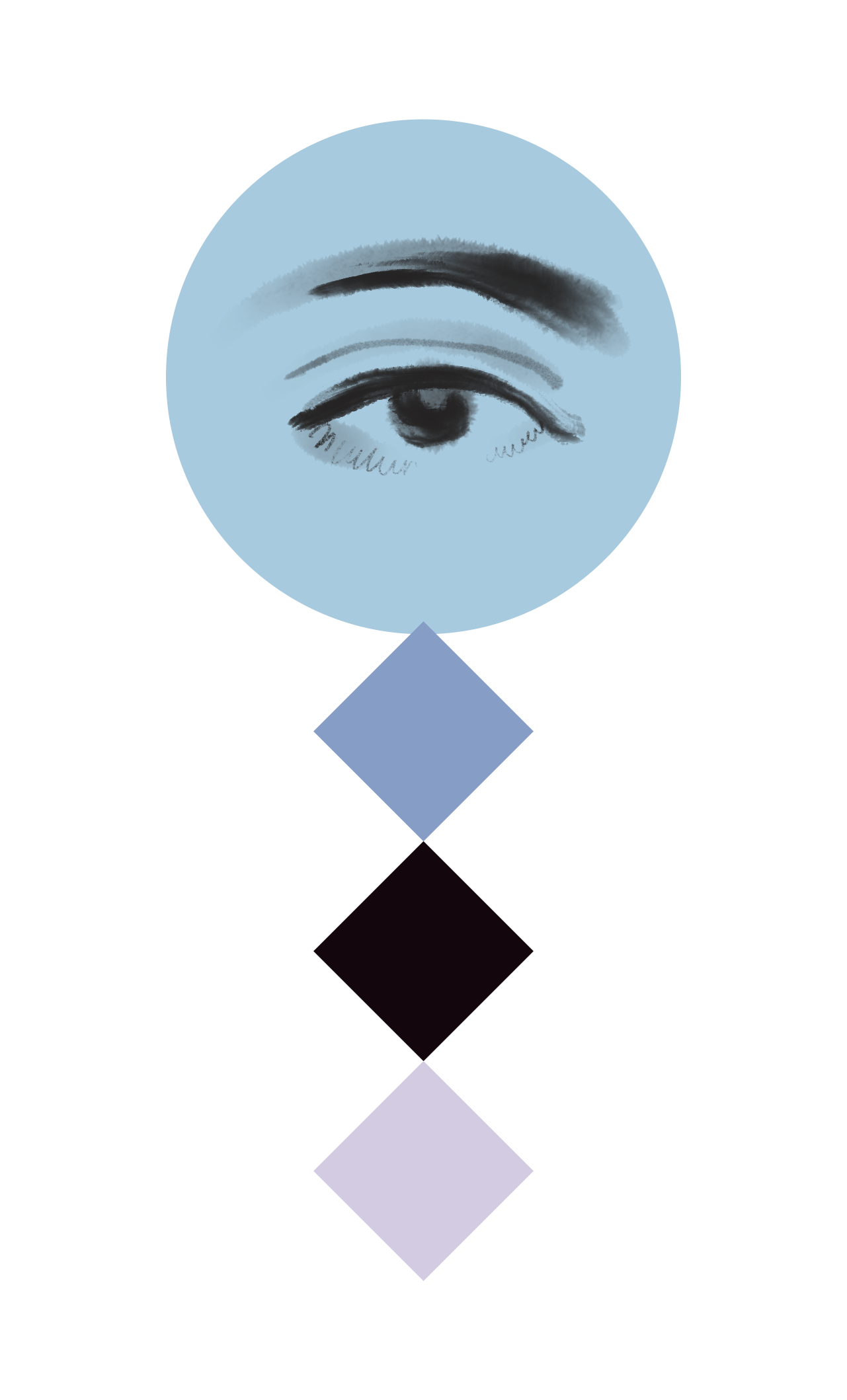 Arlecchino eye, decor illustration by Silvana Mariani