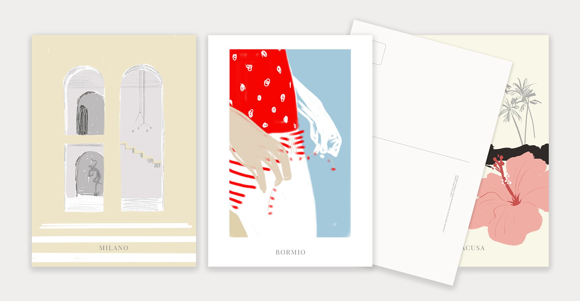 Postcards Glam Illustrations by Silvana Mariani
