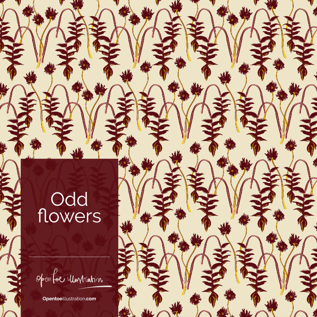 Odd Flowers, Textile Design by Silvana Mariani