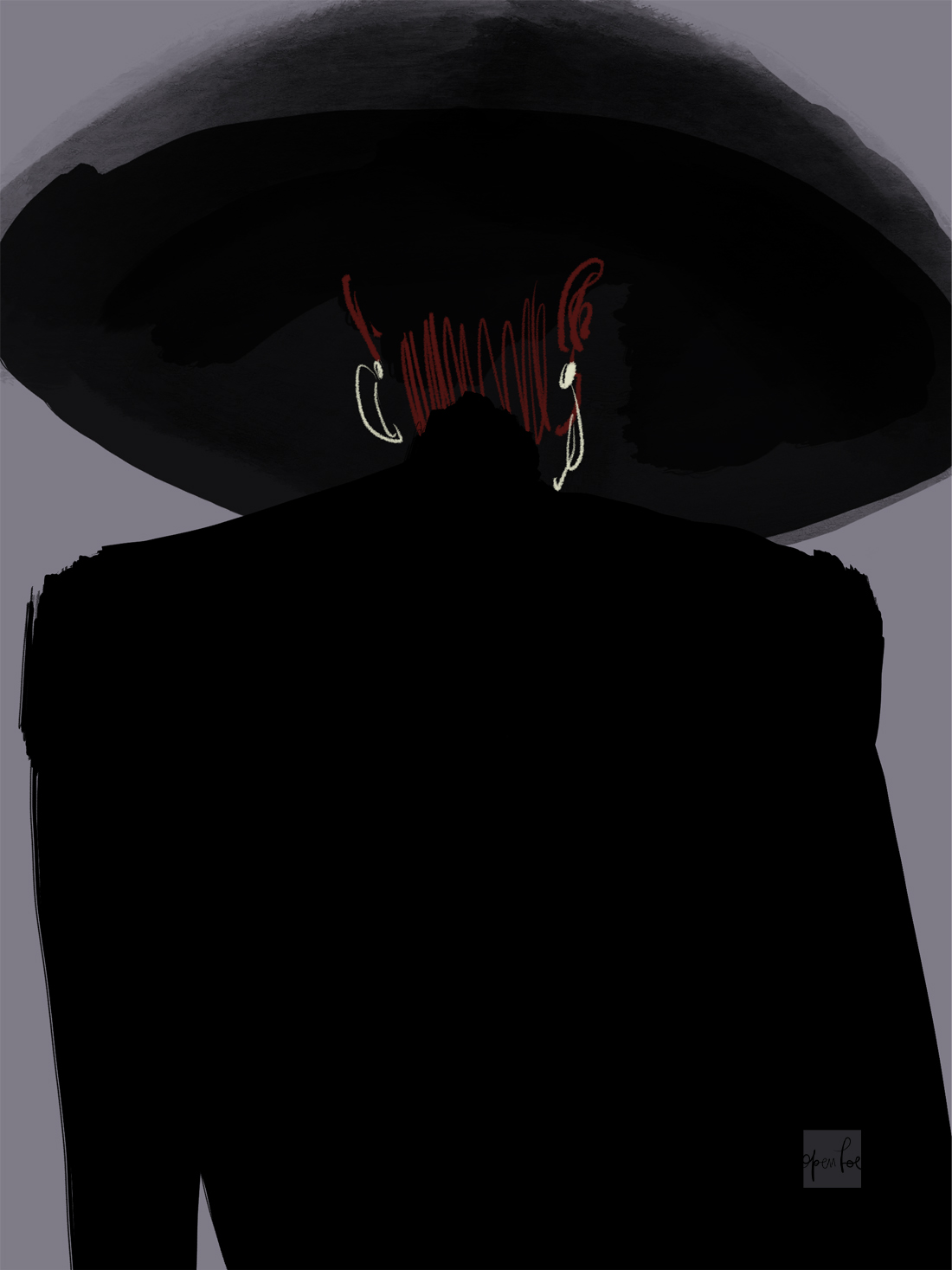 Black Hat, fashion illustration by Silvana Mariani