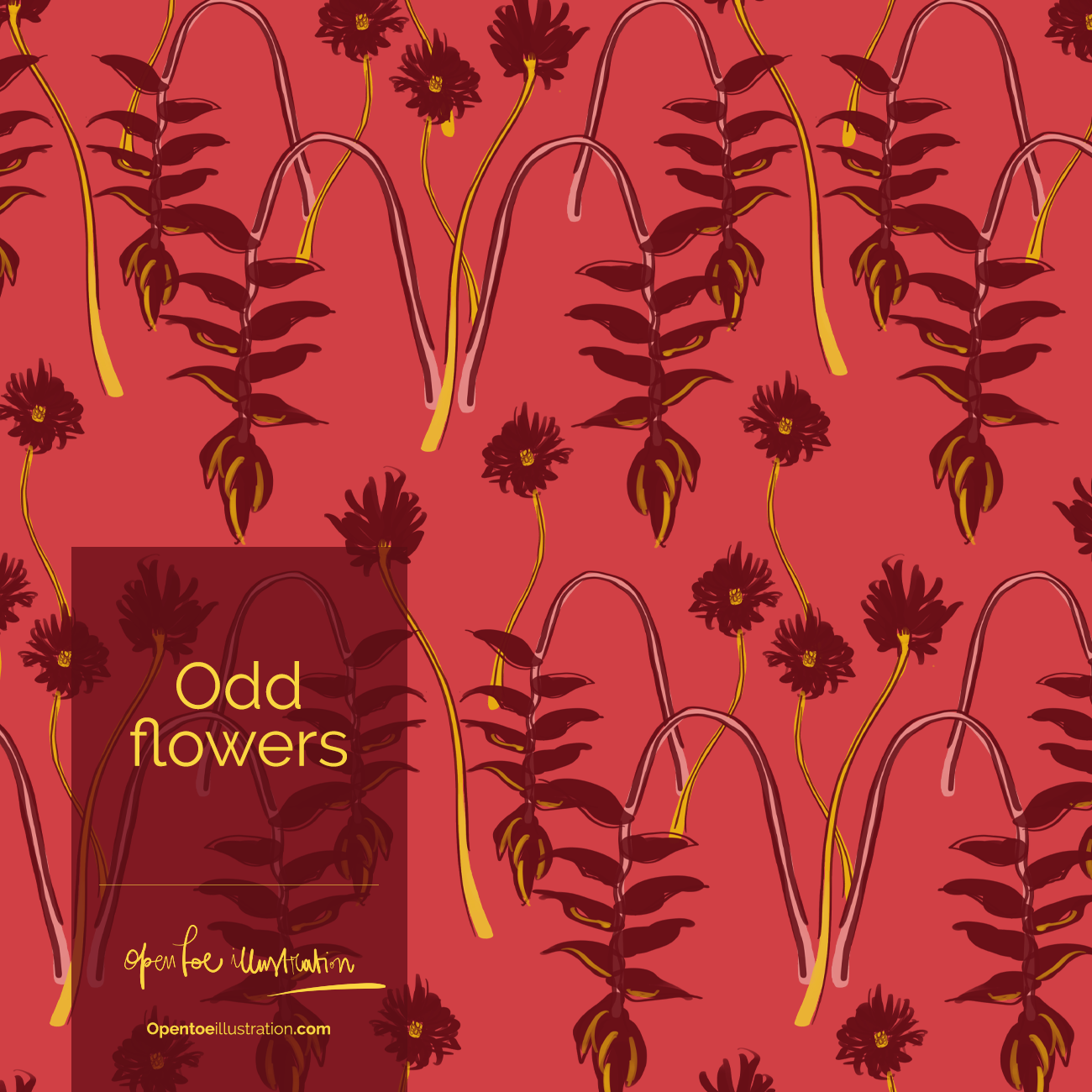 Odd Flowers, textile design by Silvana Mariani