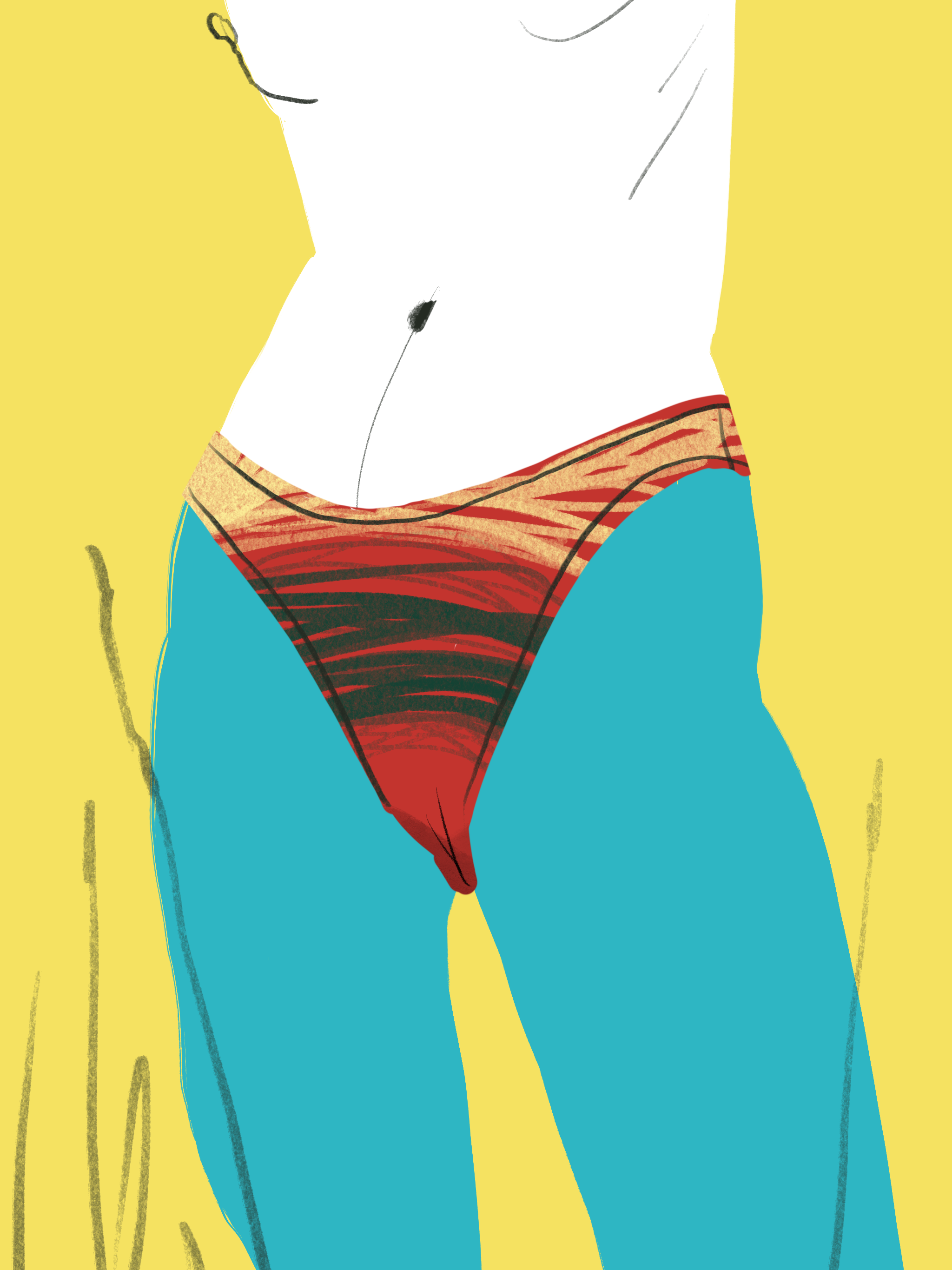 Summer pants, fashion illustration by Silvana Mariani