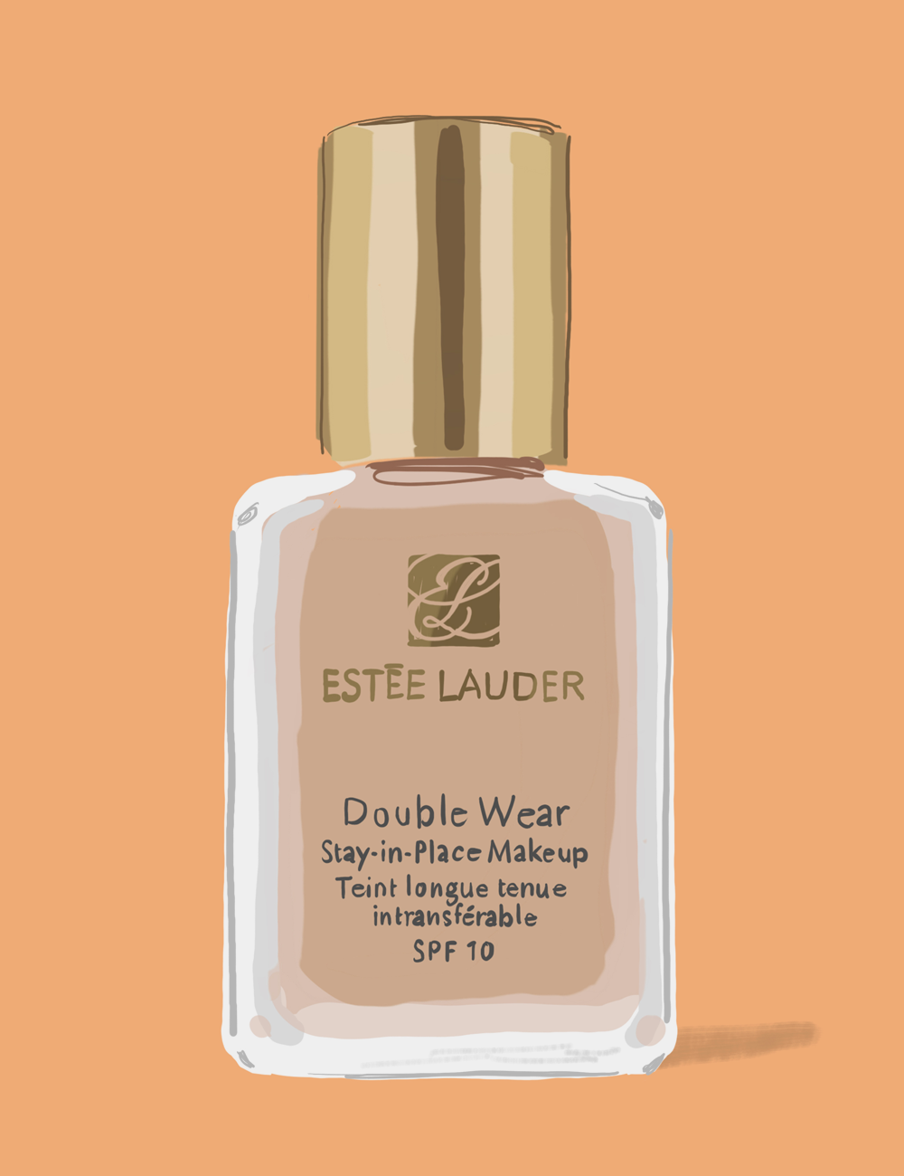 Estee Lauder - produit culte, beauty illustration by Silvana Mariani