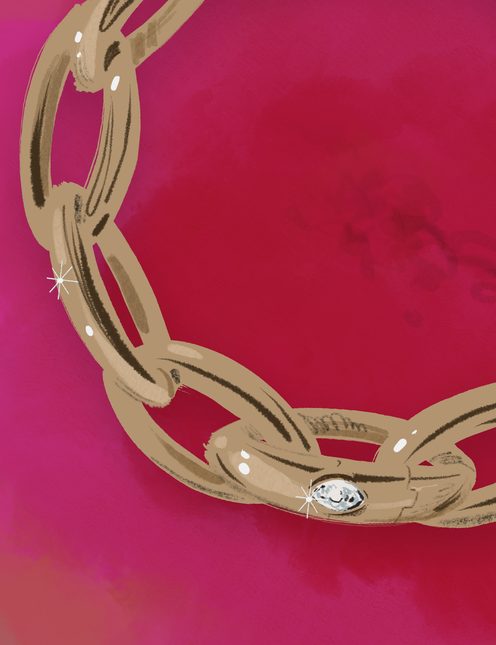 Handcrafted manifactured jewellery, illustration by Silvana Mariani